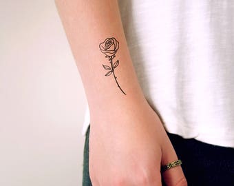 Small rose temporary tattoo / small temporary tattoo / floral temporary tattoo / flower temporary tattoo / vintage tattoo