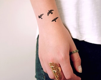 Birds temporary tattoo | small flying birds temporary tattoo | Gift