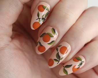 Oranges Waterslide Nail Decals | Orange Fruit Nail Art | Citrus Nail Stickers | DIY Nail Art | Gift