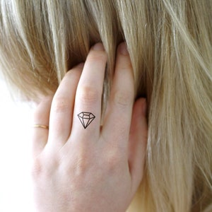 Diamond Temporary Tattoo Set – Small Minimal Diamond