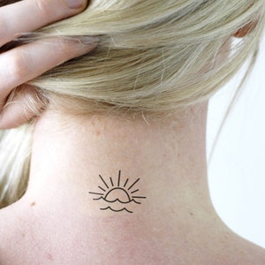 sunset temporary tattoo | sea sunset tattoo | sunset and waves temporary tattoo | bohemian temporary tattoo | boho tattoo | travel gift idea