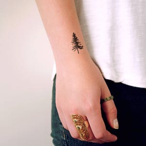 pine tree temporary tattoo | pine tree tattoo | boho tattoo | travel tattoo | wanderer tattoo | bohemian gift | festival tattoo | Gift