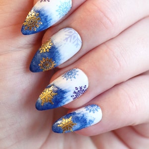 Winter Nail Decals Snowflake Waterslide Nail Decals Holiday Nail Art DIY Winter Nails Gift image 1