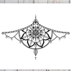 Sternum mandala temporary tattoo | Sternum tattoo | mandala temporary tattoo | bohemian tattoo | boho tattoo | festival tattoo | accessory