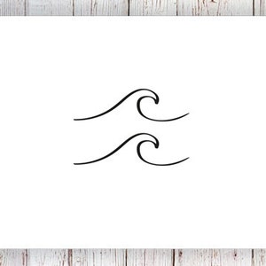 Set of two waves temporary tattoos waves tattoo small temporary tattoo festival tattoo beach tattoo sea tattoo bohemian tattoo image 3