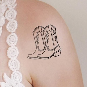 cowboy boots temporary tattoo | cowgirl accessoire | cowgirl jewelry | western temporary tattoo | cowgirl tattoo | Country Gift | Beauty