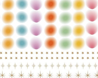 Pastel Watercolor blobs and gold star Waterslide Nail Decals | DIY Nail Art | Pastel and gold Nail Stickers | Contemporary Nails | Gift