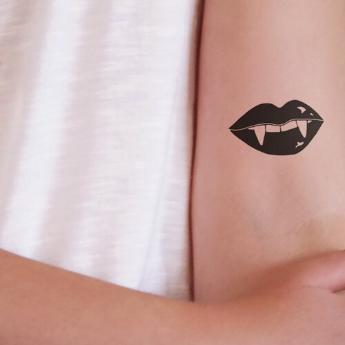 Vampire Teeth Temporary Tattoos / Lips Tattoo / Small