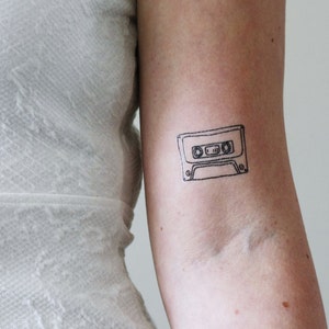 Cassette tape tattoo | tape temporary tattoo | Nineties temporary tattoo | music tattoo | music temporary tattoo | musician gift idea | Gift