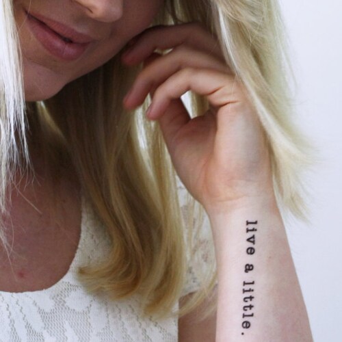 2 Live a Little Temporary Tattoos / Quote Temporary Tattoo / Etsy
