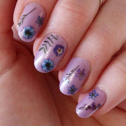 Colorful Flowers Waterslide Nail Decals / Flower Nail Decals / Etsy