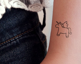 Set of two unicorn temporary tattoos | unicorn tattoo | small temporary tattoo | festival tattoo | cute unicorn temporary tattoo | Gift