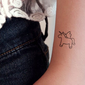 Set of two unicorn temporary tattoos | unicorn tattoo | small temporary tattoo | festival tattoo | cute unicorn temporary tattoo | Gift