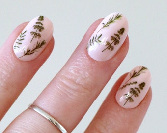 Green Leaves Waterslide Nail Decals | Leaf Nail Stickers | Nature Inspired Nails | DIY Nail Art | Gift