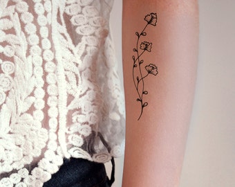floral temporary tattoo | floral tattoo | flower tattoo | boho jewelry | branch tattoo | floral gift | floral branch temporary tattoo | Gift