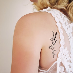 floral temporary tattoo | floral tattoo | flower tattoo | boho jewelry | branch tattoo | floral gift | floral branch temporary tattoo | Gift