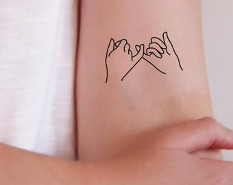 Pinky schwört temporäres Tattoo | Freundschaftstattoo | Boho-Tattoo | Boho-Schmuck | Handtattoo | Boho-Geschenk | Festival-Tattoo | Geschenk