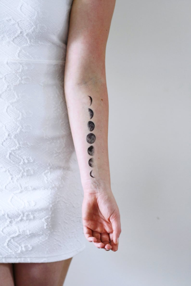 Moon phase temporary tattoo moon temporary tattoo moon phase gift moon gift bohemian gift festival accessoire festival fashion image 1