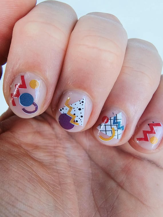 80's Pattern Waterslide Nail Decals | DIY Nail Art | Eighties