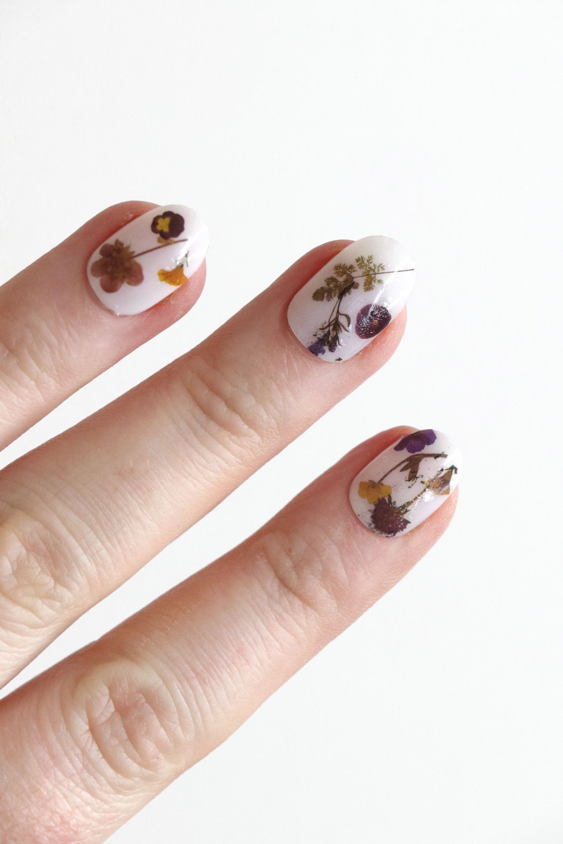 Dried Flowers Waterslide Nail Decals / Flower Nail Decals / Etsy