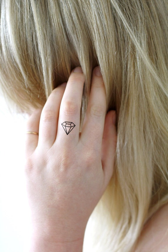 Diamond Temporary Tattoo Set – Small Minimal Diamond