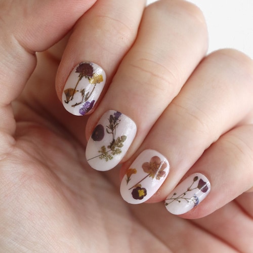 Pink Flowers Waterslide Nail Decals DIY Nail Art Floral Etsy