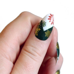 Christmas nail decals Snowflake water slide nail decals Christmas nail art Christmas nail stickers nails waterslide nail decals image 4