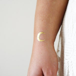Small gold moon temporary tattoos | bohemian temporary tattoo | moon tattoo | boho gift | gold tattoo | festival tattoo | Gift