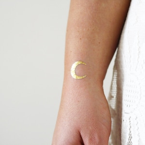 Small gold moon temporary tattoos | bohemian temporary tattoo | moon tattoo | boho gift | gold tattoo | festival tattoo | Gift