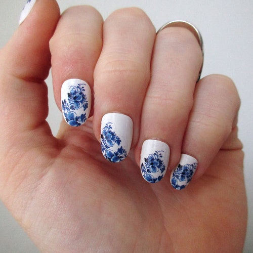 PEACOCK Waterslide Nail Decals Etsy