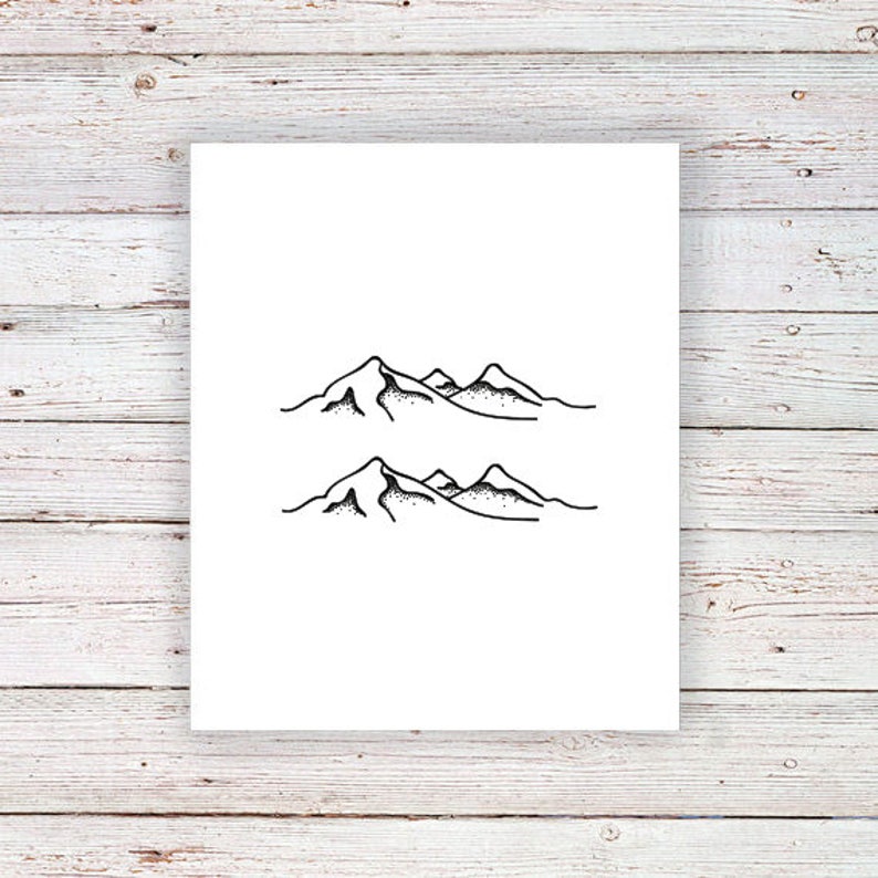 Set of two mountain temporary tattoos mountain tattoo small temporary tattoo festival tattoo bohemian tattoo travel tattoo Gift image 3