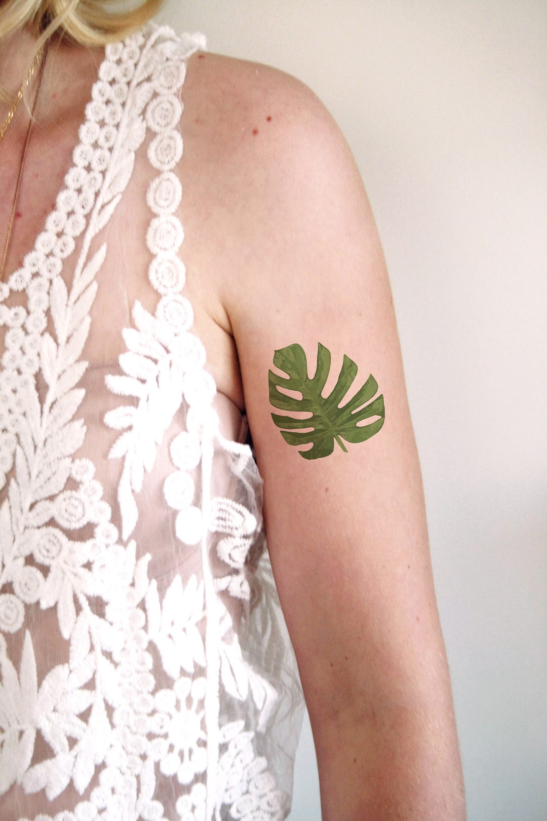 Monstera Deliciosa Leaf Temporary Tattoo | Monstera Temporary