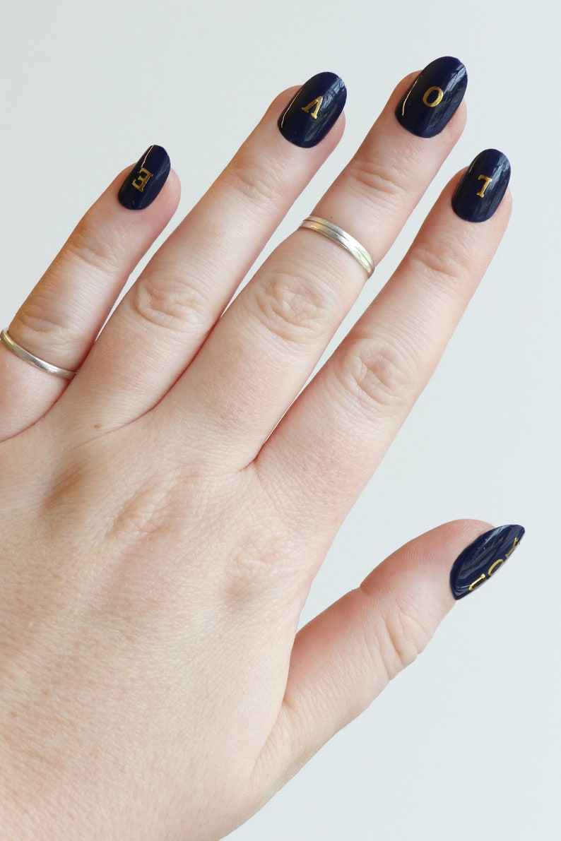 Letter Nail Tattoos / Alphabet Nail Decals / Nail Art / Letter Etsy