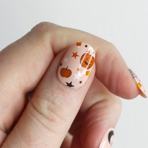 Cute Halloween Waterslide Nail Decals DIY Nail Art Halloween Nail Stickers pumpkin ghost & bat nails Gift image 5