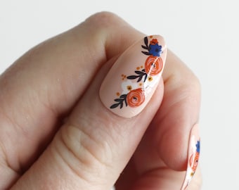 Modern Floral Waterslide Nail Decals | DIY Nail Art | Abstract Flower Nail Stickers | Botanical Nails | Gift | Beauty | Self Care