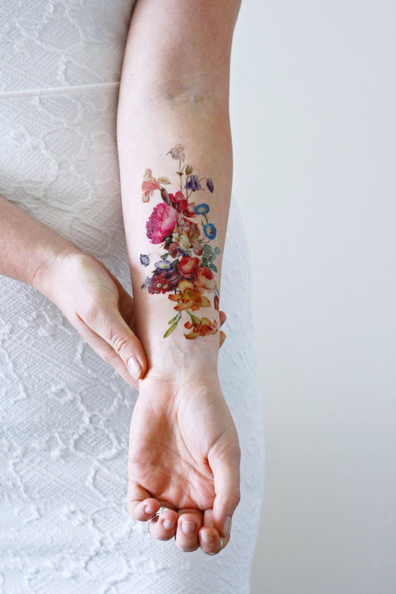 Vintage floral temporary tattoo boho temporary tattoo festival temporary tattoo bohemian temporary tattoo festival accessoire Gift image 4