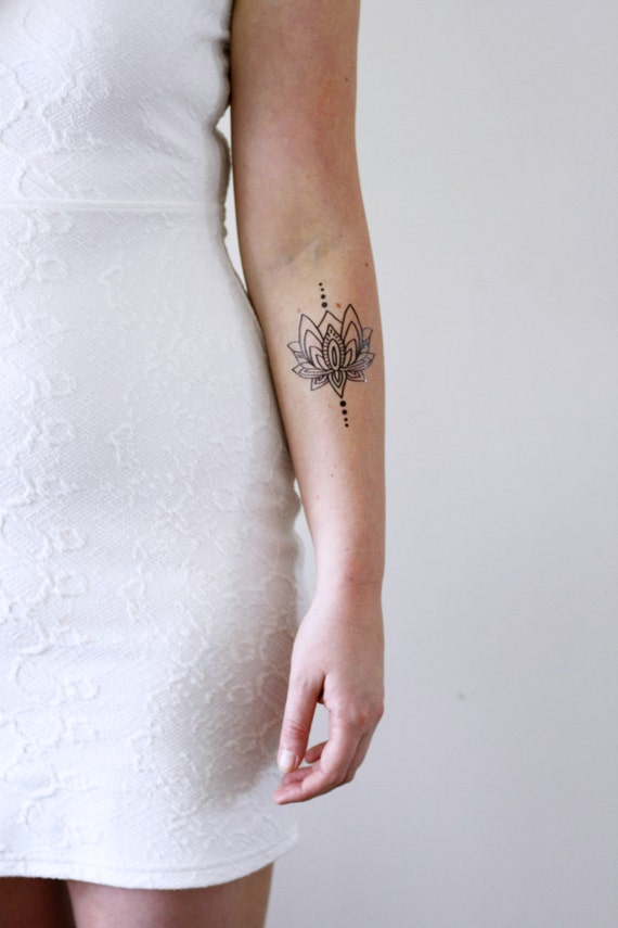 Lotus Temporary Tattoo / Bohemian Temporary Tattoo / Boho - Etsy