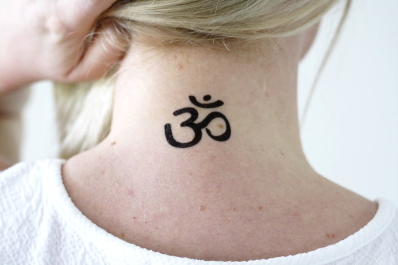 Om Tattoo Aum symbol tattoo Om temporary tattoo meditation tattoo yoga temporary tattoo bohemian gift idea Gift image 1