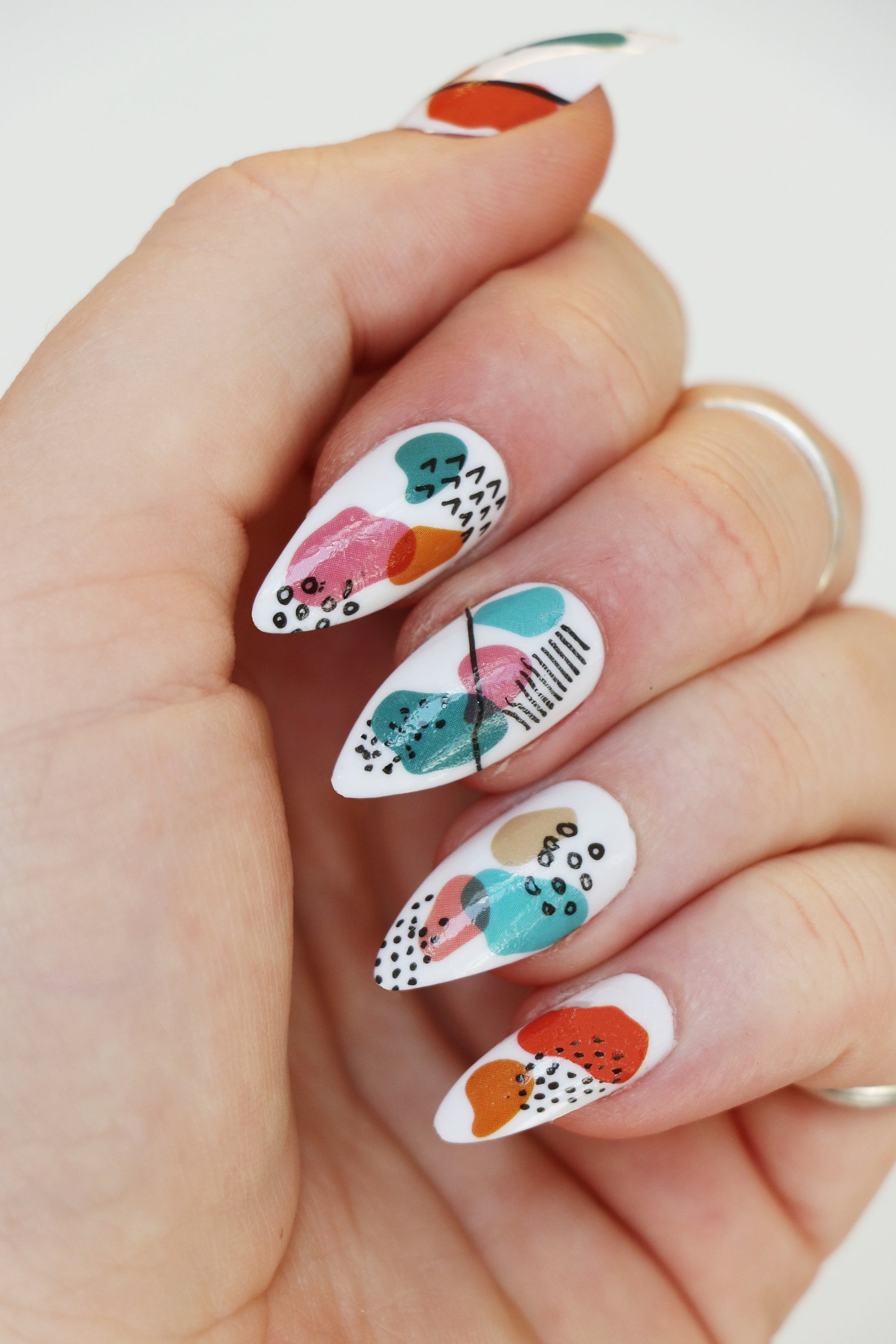 Modern Art Waterslide Nail Decals / Art Nail Decals / Nail Art Etsy