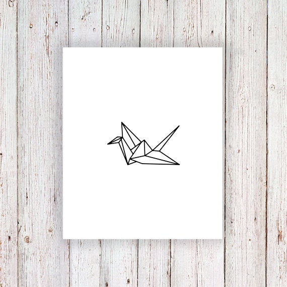 Paper Crane Temporary Tattoo / Small Tattoo / Paper Crane Gift