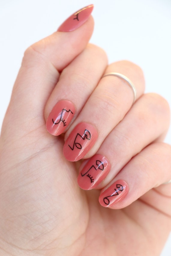 simple black line nail designs