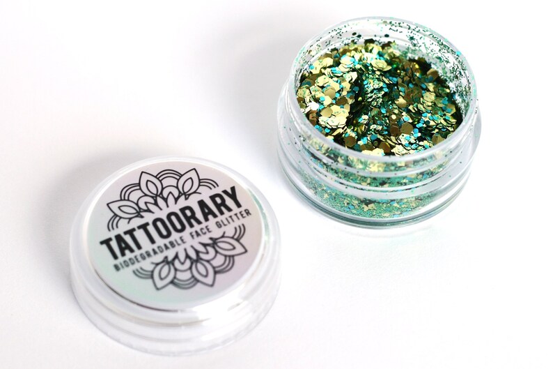 Biodegradable Chunky Face Glitter in 'golden Forest' / Etsy