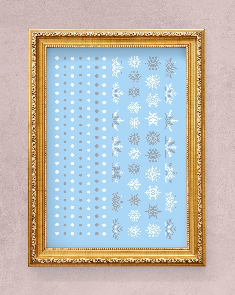 White and Silver Winter Snowflake Nail Decals | Christmas Nail Art | Festive & Elegant Nails | Water Slide Decals | Gift idea for Girls and Woman