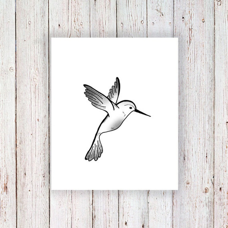 Эскиз мини тату колибри