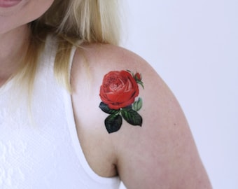 Small rose temporary tattoo | small temporary tattoo | floral temporary tattoo | flower temporary tattoo | vintage temporary tattoo | floral