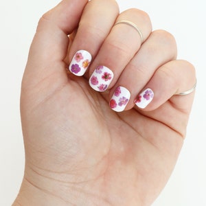 Pink Flowers Waterslide Nail Decals DIY Nail Art Floral Nail Stickers Spring Nail Decals Gift image 4