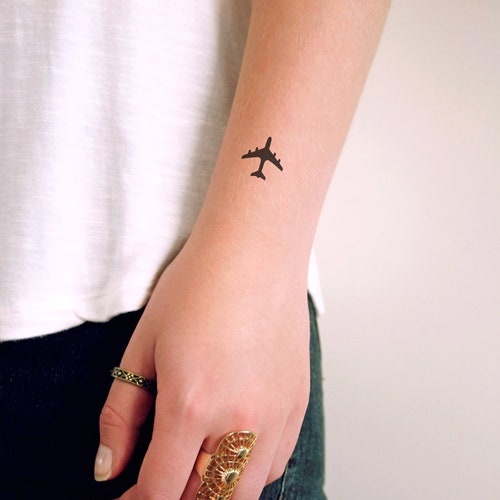 Plane Temporary Tattoo / Small Temporary Tattoo / Travel - Etsy