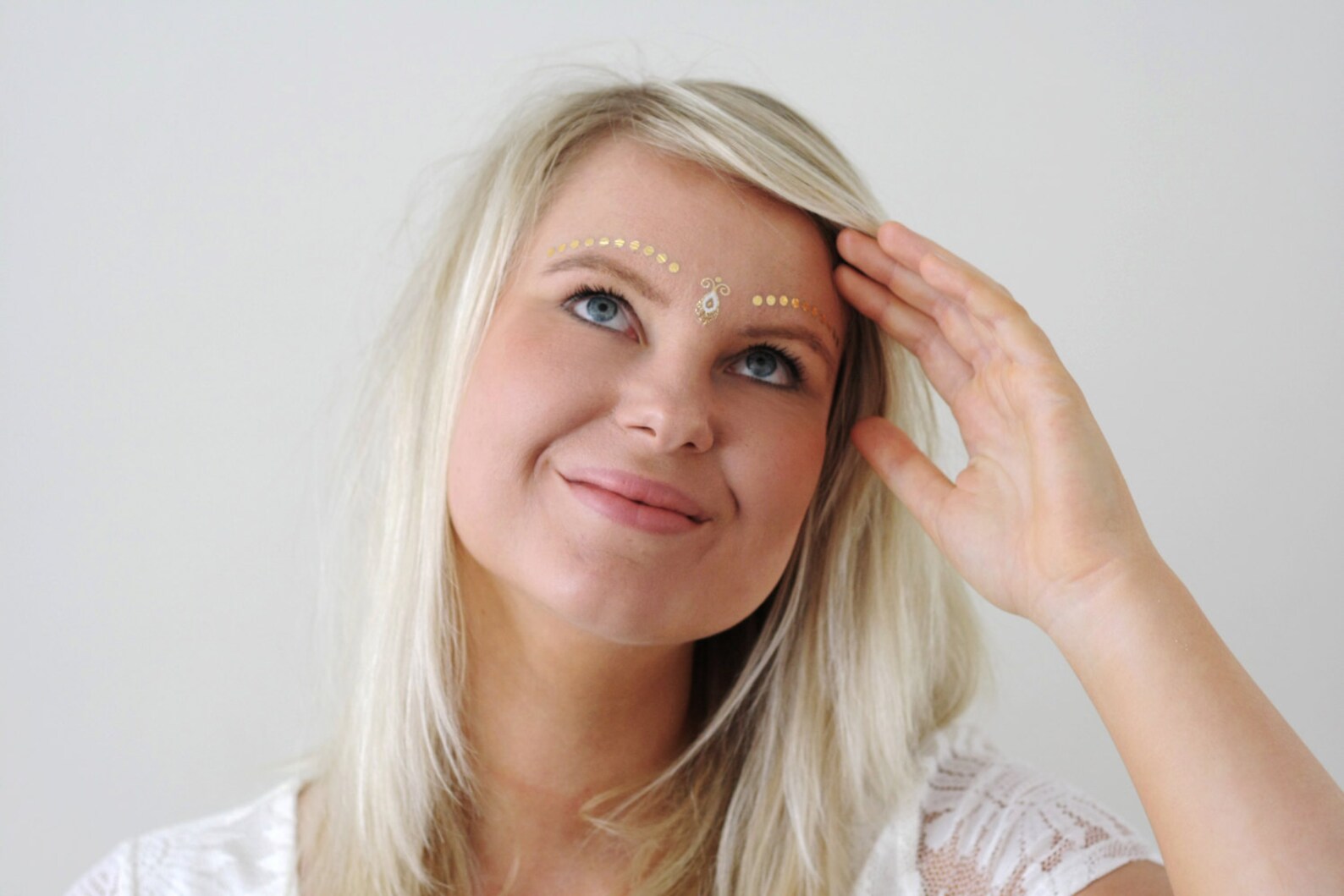 Gold and White Temporary Face Tattoos / Gold Temporary Tattoo Etsy