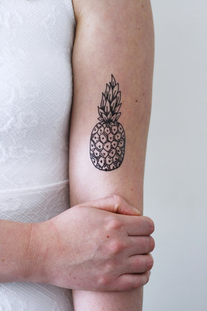 Pineapple temporary tattoo / pineapple accessoire / pineapple Etsy