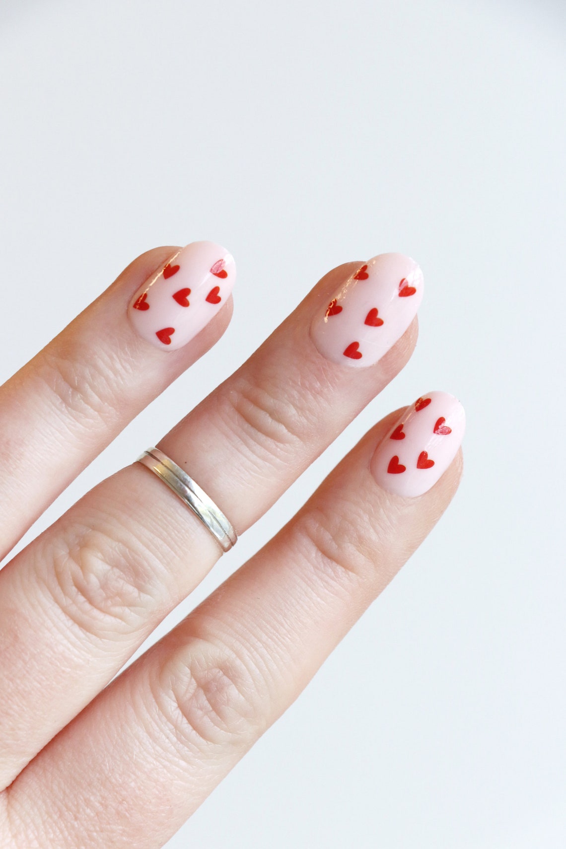 Red hearts nail tattoos / Valentines day nail decals / self image 1
